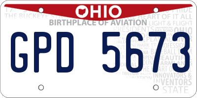 OH license plate GPD5673