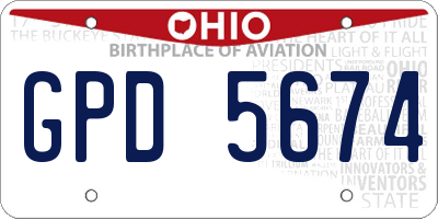OH license plate GPD5674