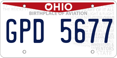 OH license plate GPD5677