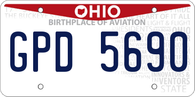 OH license plate GPD5690