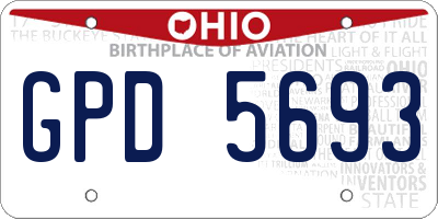 OH license plate GPD5693