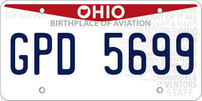 OH license plate GPD5699