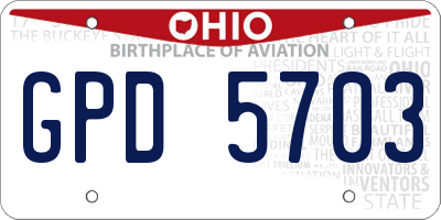 OH license plate GPD5703