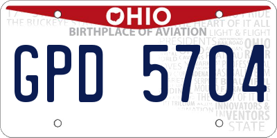 OH license plate GPD5704