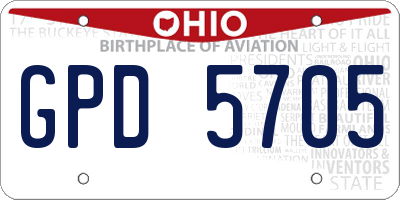 OH license plate GPD5705