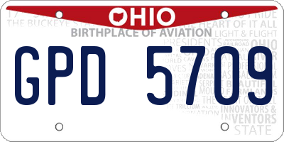 OH license plate GPD5709