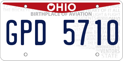 OH license plate GPD5710