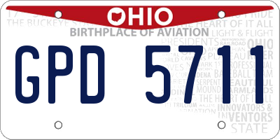 OH license plate GPD5711