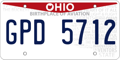 OH license plate GPD5712