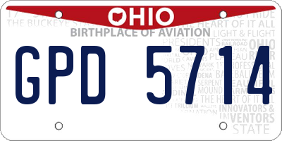 OH license plate GPD5714