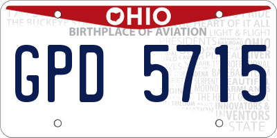 OH license plate GPD5715
