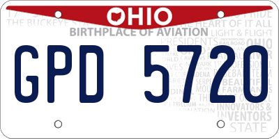 OH license plate GPD5720