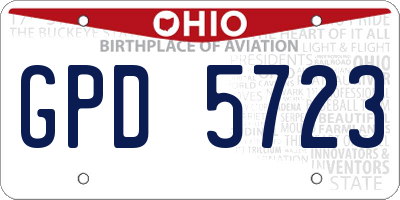 OH license plate GPD5723
