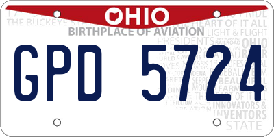 OH license plate GPD5724