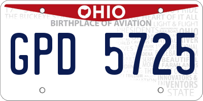 OH license plate GPD5725