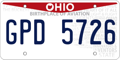 OH license plate GPD5726