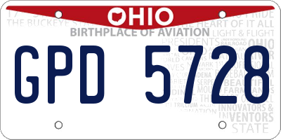 OH license plate GPD5728
