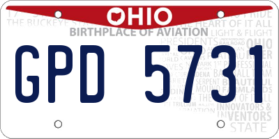 OH license plate GPD5731