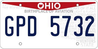 OH license plate GPD5732