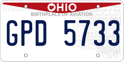 OH license plate GPD5733