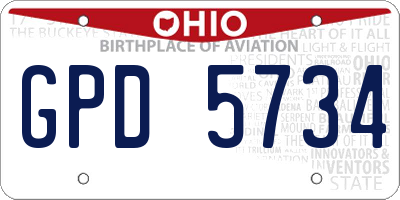 OH license plate GPD5734
