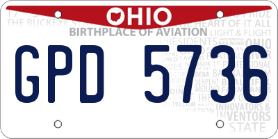 OH license plate GPD5736