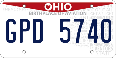 OH license plate GPD5740