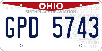 OH license plate GPD5743