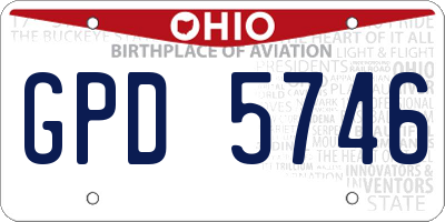 OH license plate GPD5746
