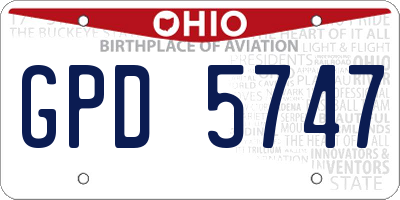 OH license plate GPD5747