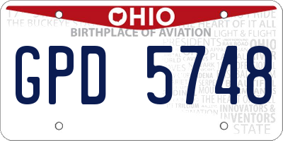 OH license plate GPD5748