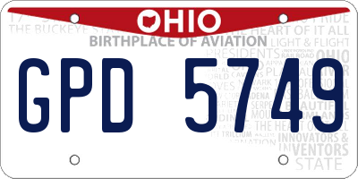 OH license plate GPD5749
