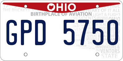 OH license plate GPD5750