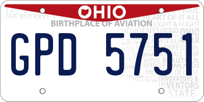 OH license plate GPD5751
