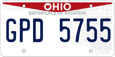 OH license plate GPD5755