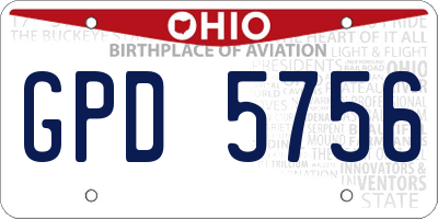 OH license plate GPD5756