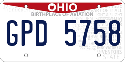 OH license plate GPD5758