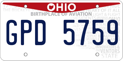 OH license plate GPD5759