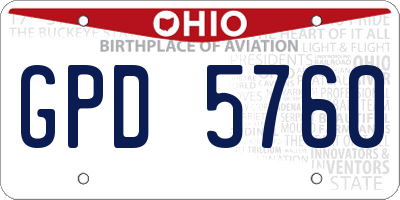 OH license plate GPD5760