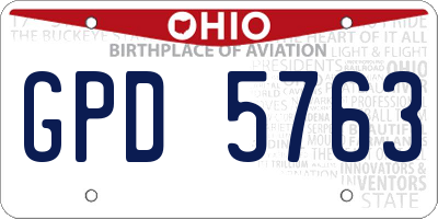 OH license plate GPD5763