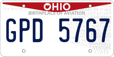OH license plate GPD5767