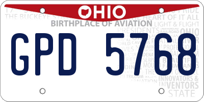 OH license plate GPD5768