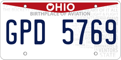 OH license plate GPD5769