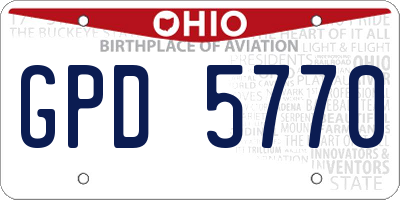 OH license plate GPD5770