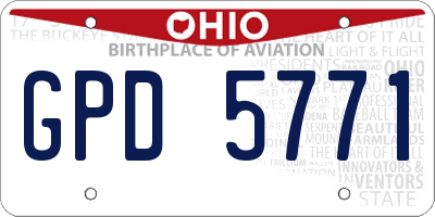 OH license plate GPD5771