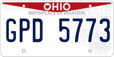 OH license plate GPD5773