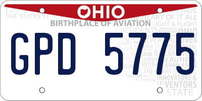OH license plate GPD5775