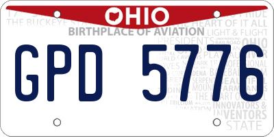 OH license plate GPD5776