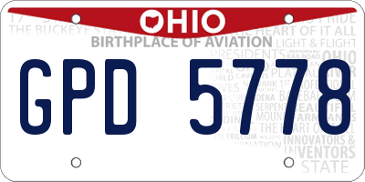 OH license plate GPD5778