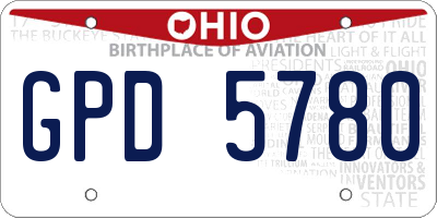 OH license plate GPD5780